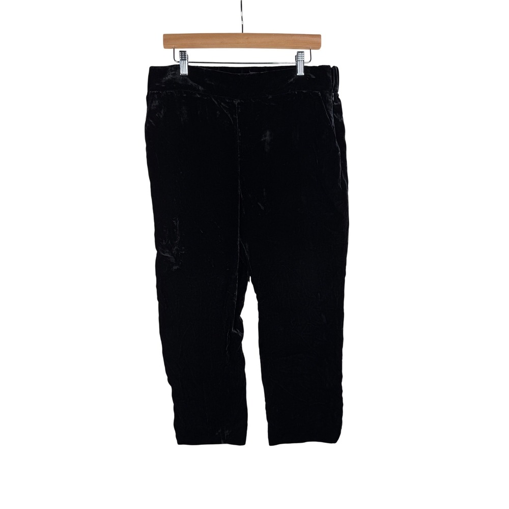 Talbots Velvet Pants size 12 Petite Black‎